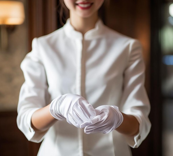 详细阅读:酒店服务员的手套,传递专业与温暖的象征。 酒店服务员的手套,传递专业与温暖的象征。
